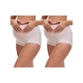 2 Packs Women's Full Coverage Maternity Underwear High Waisted Ice Silk Invisible Breathable Panties
