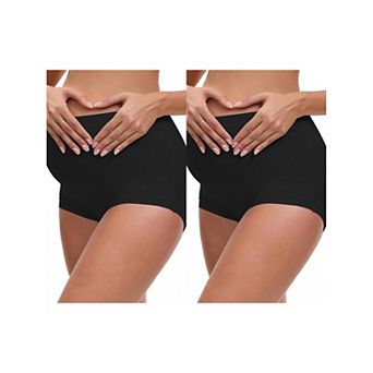 2 Packs Women's Full Coverage Maternity Underwear High Waisted Ice Silk Invisible Breathable Panties
