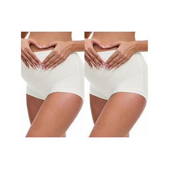 2 Packs Women's Full Coverage Maternity Underwear High Waisted Ice Silk Invisible Breathable Panties