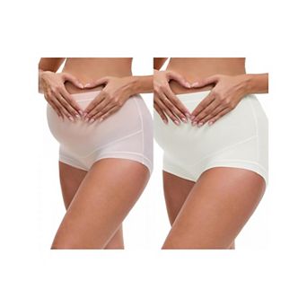 2 Packs Women's Full Coverage Maternity Underwear High Waisted Ice Silk Invisible Breathable Panties