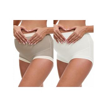 2 Packs Women's Full Coverage Maternity Underwear High Waisted Ice Silk Invisible Breathable Panties