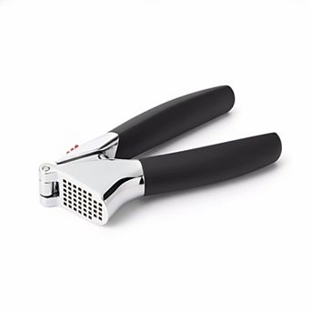 Heavy Duty Garlic Press, Solid Zinc Construction, Black Easy Squeeze Clean