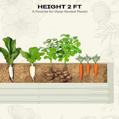 2 Pack Square Raised Galvanized Steel Garden Beds with Dual Open Bottom for Vegetables Flowers