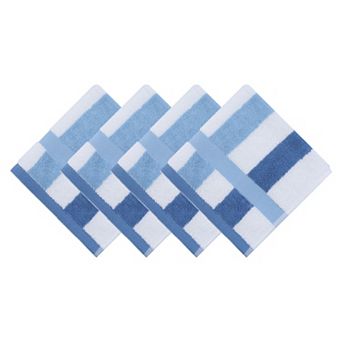 13" x 13" Striped Face Cloths, Soft Absorbent Cotton Washcloths for Showering, Bathroom, Face, Gym