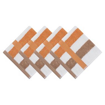 13" x 13" Striped Face Cloths, Soft Absorbent Cotton Washcloths for Showering, Bathroom, Face, Gym