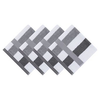 13" x 13" Striped Face Cloths, Soft Absorbent Cotton Washcloths for Showering, Bathroom, Face, Gym