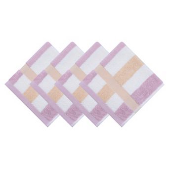 13" x 13" Striped Face Cloths, Soft Absorbent Cotton Washcloths for Showering, Bathroom, Face, Gym