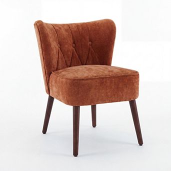 Mid-Century Modern Velvet Accent Chair Wingback, Button Tufted Upholstery, Comfy Thick Cushion