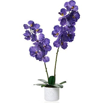 31.5" Faux Orchids Real Touch Dark Purple