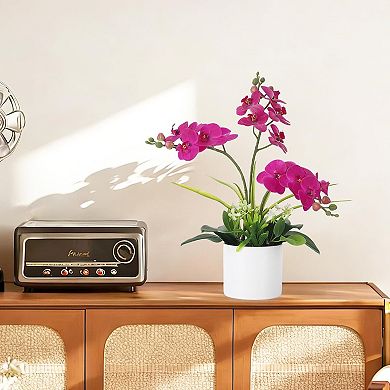 Real Touch Purple Orchid in Vase for Home/Wedding