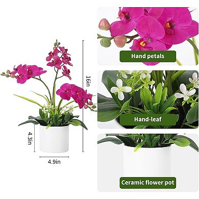 Real Touch Purple Orchid in Vase for Home/Wedding