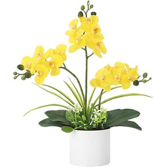 Real Touch Purple Orchid in Vase for Home/Wedding