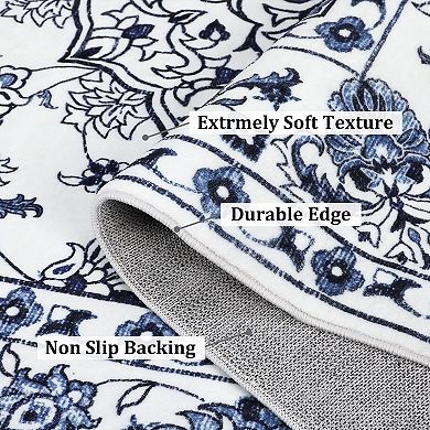 Imitation Cashmere Washed Foldable Printed Carpet Persia Feng Hua Luo Qing