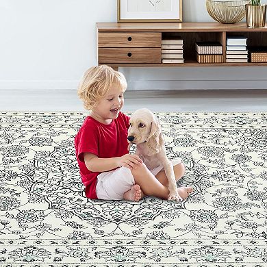 Imitation Cashmere Washed Foldable Printed Carpet Persia Feng Hua Luo Qing