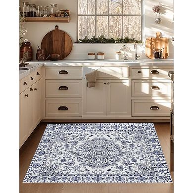 Imitation Cashmere Washed Foldable Printed Carpet Persia Feng Hua Luo Qing