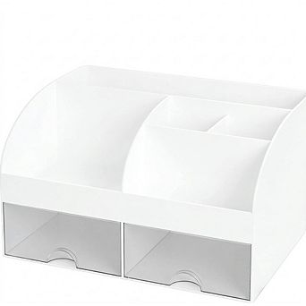 Cosmetic Organizer for Vanity with Brush Holder and Skincare Storage