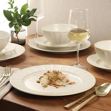 Gibson Elite Winchester Way 12 Piece Embossed Matte Reactive Durable Stoneware Dinnerware Set