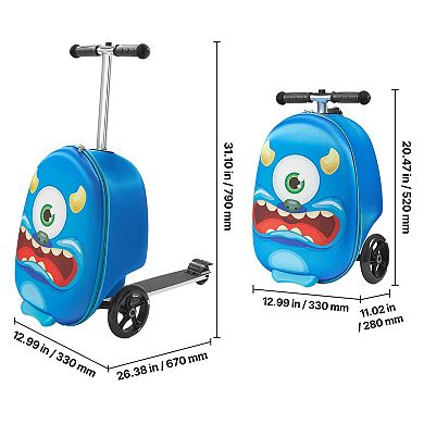 Ride-on Luggage 20-in. Carry-On Scooter Suitcase with Flash Wheels