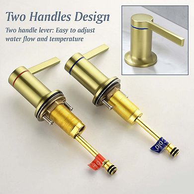 8 in. Widespread Double Handle Bathroom Faucet with Quick Connect Hose, Water Supply Hose