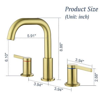 8 in. Widespread Double Handle Bathroom Faucet with Quick Connect Hose, Water Supply Hose
