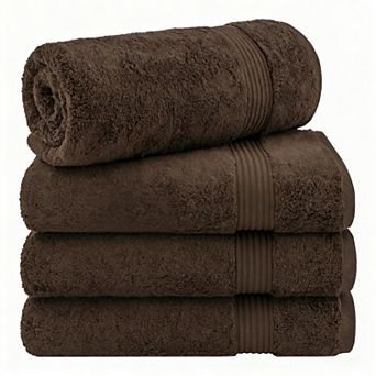 4 pc Bath Towels For Bathroom Extra Large Soft Plush Set