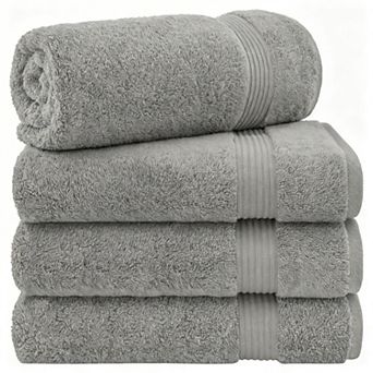 4 pc Bath Towels For Bathroom Extra Large Soft Plush Set