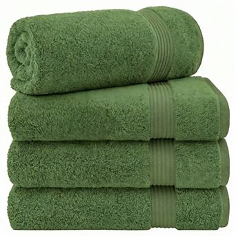 4 pc Bath Towels For Bathroom Extra Large Soft Plush Set