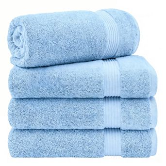 4 pc Bath Towels For Bathroom Extra Large Soft Plush Set