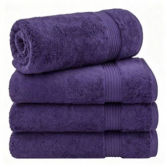 4 pc Bath Towels For Bathroom Extra Large Soft Plush Set
