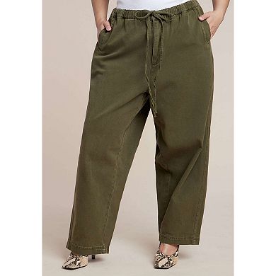 ELOQUII Women's Plus Size Adjustable Drawstring Casual Pant