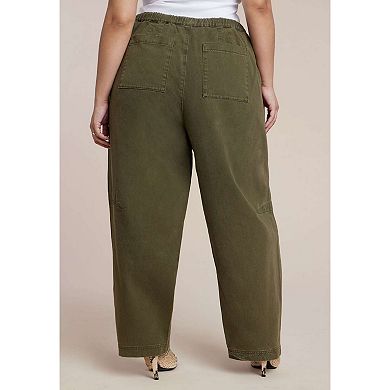 ELOQUII Women's Plus Size Adjustable Drawstring Casual Pant