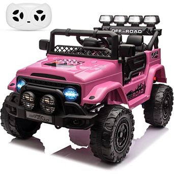 12V Kids Ride on Truck with Parent Remote Control, 8 Speeds & LED Lights