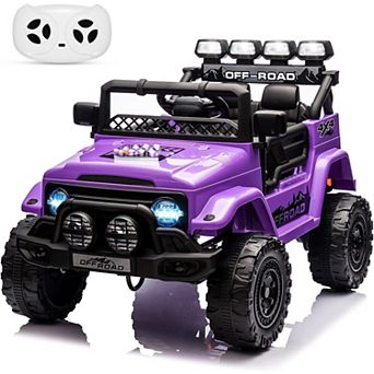 12V Kids Ride on Truck with Parent Remote Control, 8 Speeds & LED Lights