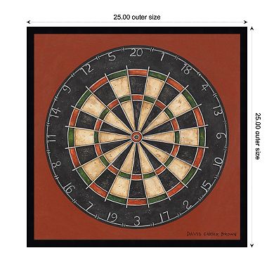 Amanti Art Framed Fabric Pinboard, Darts v2 by David Carter Printed Bulletin Board