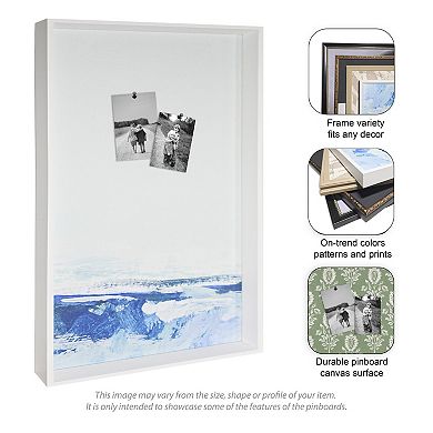 Amanti Art Framed Fabric Pinboard, Darts v2 by David Carter Printed Bulletin Board