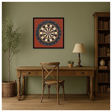 Amanti Art Framed Fabric Pinboard, Darts v2 by David Carter Printed Bulletin Board