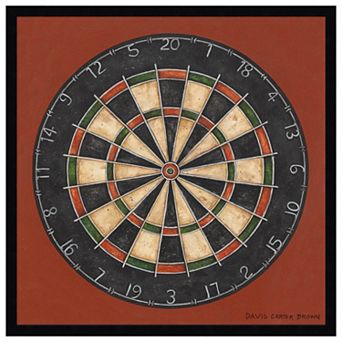 Amanti Art Framed Fabric Pinboard, Darts v2 by David Carter Printed Bulletin Board
