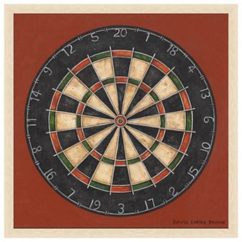 Amanti Art Framed Fabric Pinboard, Darts v2 by David Carter Printed Bulletin Board