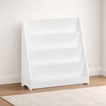 Heybly 4 tier Kids Bookshelf, Wooden Toddler Book Display and Toy Storage Organizer, Bookcase