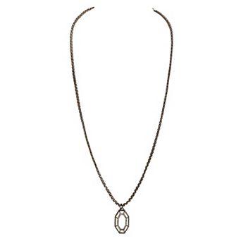 Gunmetal Rhodium Syra Pendant With Cubic Zirconia by Dhwani Bansal