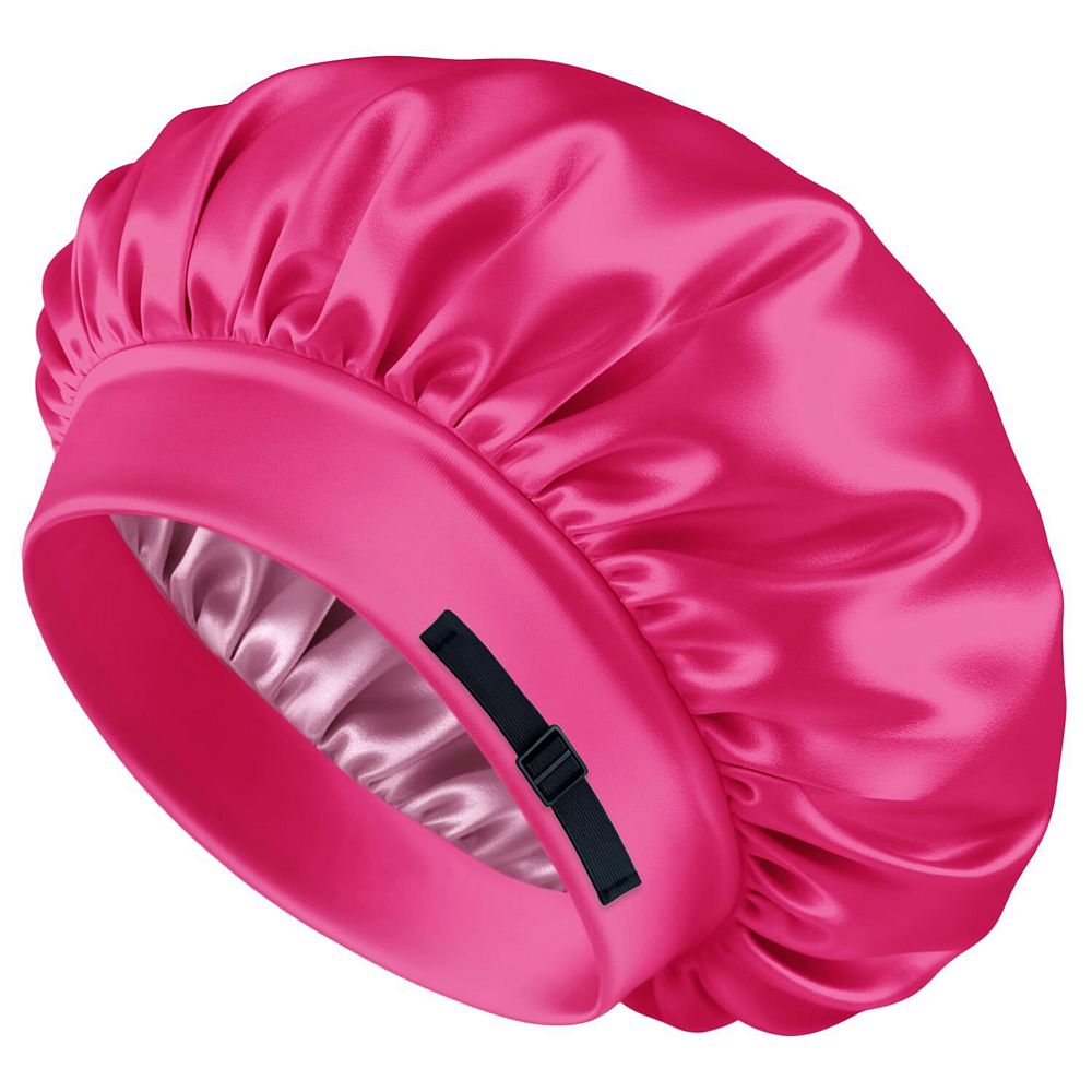 Silk Satin Sleep Cap Adjustable Reversible Double Layered Night Hair Cover