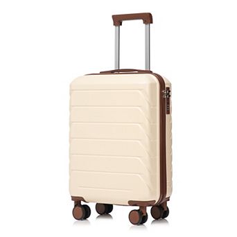 KWPZQEB 20 Inch Silent Wheels Carry on Suitcase with ABS Hard Shell & Compartmental Design