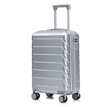 KWPZQEB 20 Inch Silent Wheels Carry on Suitcase with ABS Hard Shell & Compartmental Design