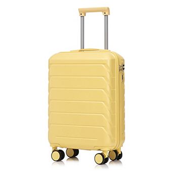 KWPZQEB 20 Inch Silent Wheels Carry on Suitcase with ABS Hard Shell & Compartmental Design