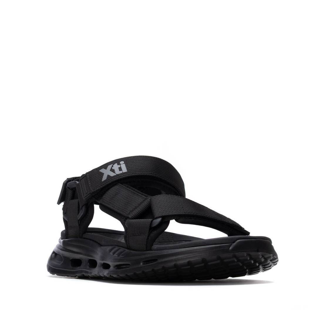 Мужские сандалии XTI Airsole Ergonomic T-strap 144105, цвет: Чёрный — фото 1
