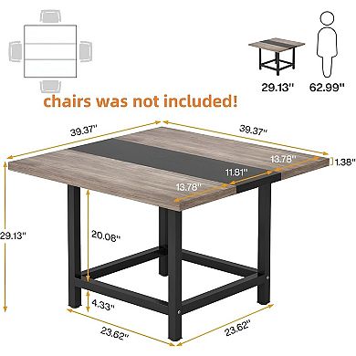Wood and Metal Dining Table for Small Spaces, Apartments, or Patio Use
