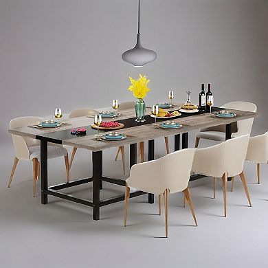 Wood and Metal Dining Table for Small Spaces, Apartments, or Patio Use