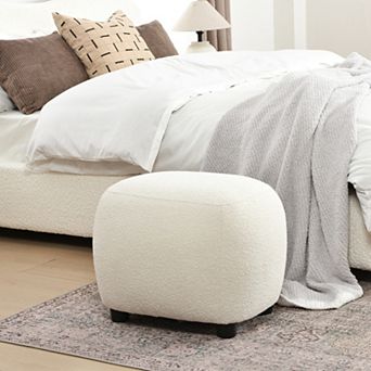 Upholstered Footrest Round Ottoman