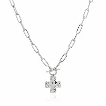 ZUQIETA Chunky Cross Necklace Paperclip Chain Vintage Statement Faith Pendant Women Gift