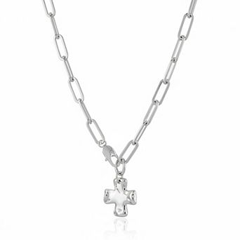 ZUQIETA Chunky Cross Necklace Paperclip Chain Vintage Statement Faith Pendant Women Gift